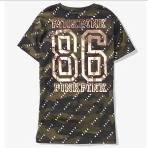 Nip vs pink green camo campus short sleeve tee